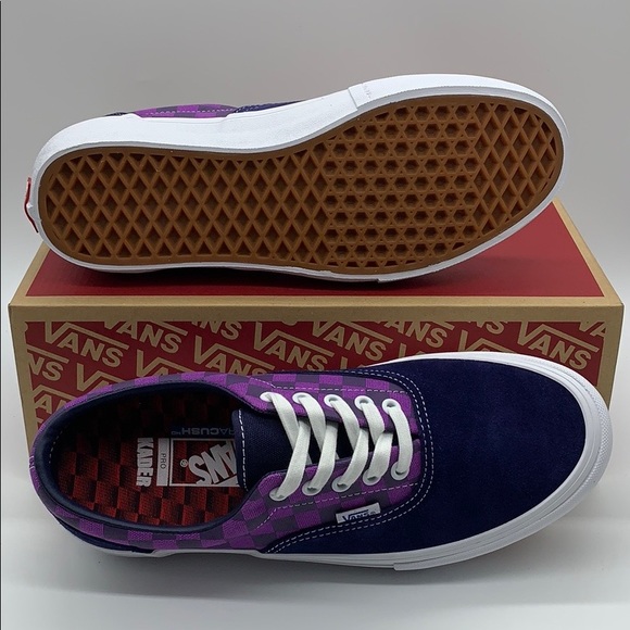 VANS ERA PRO BAKER KADER/Purple Checkerboard Men’s - Picture 5 of 16